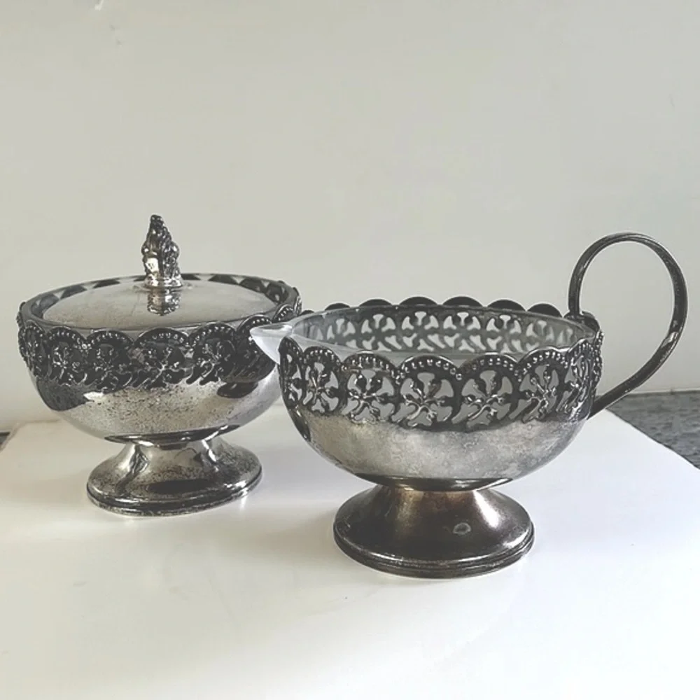 Vintage Celtic Quality Plate Made in England sugar and creamer set - Picture 1 of 12